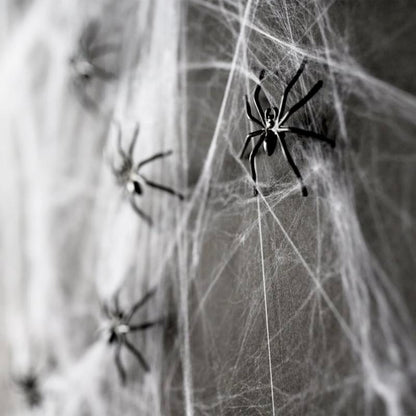 Halloween Decorations, Spider Web Hanging Ornaments, Door Hanger, Wall Hanger & Realistic Black Furry Spider, Remote Control, Easy Setup for Halloween Party