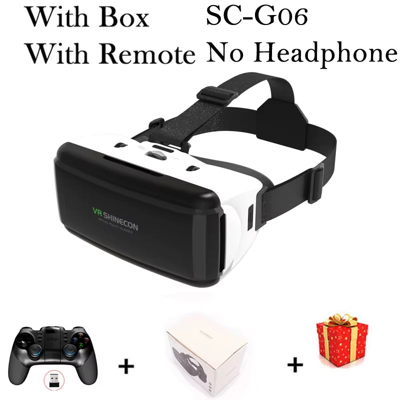 VR Shinecon Casque Helmet 3D Glasses Virtual Reality for Smartphone Smart Phone Headset Goggles Binoculars Video Game Wirth Lens